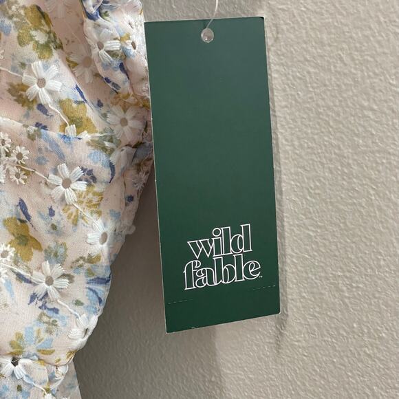 Wild Fable Women's Peach Floral Eyelet Ruffle Sleeveless Corset Crop Top Size XL - Picture 13 of 14